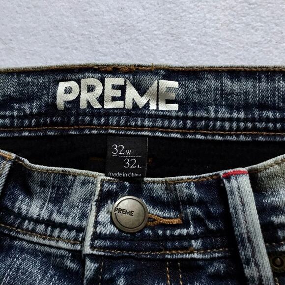 Preme NWOT Medium Wash Distressed Skinny Jeans Men 32 - Picture 9 of 11